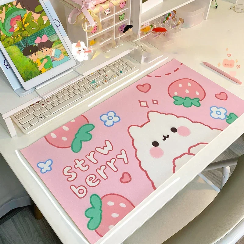 Grote muismat Kawaii antislip desktop tafelmat Student bureaumat Schattige beer Bunny muismat Grote spelmat Bureau-organizer