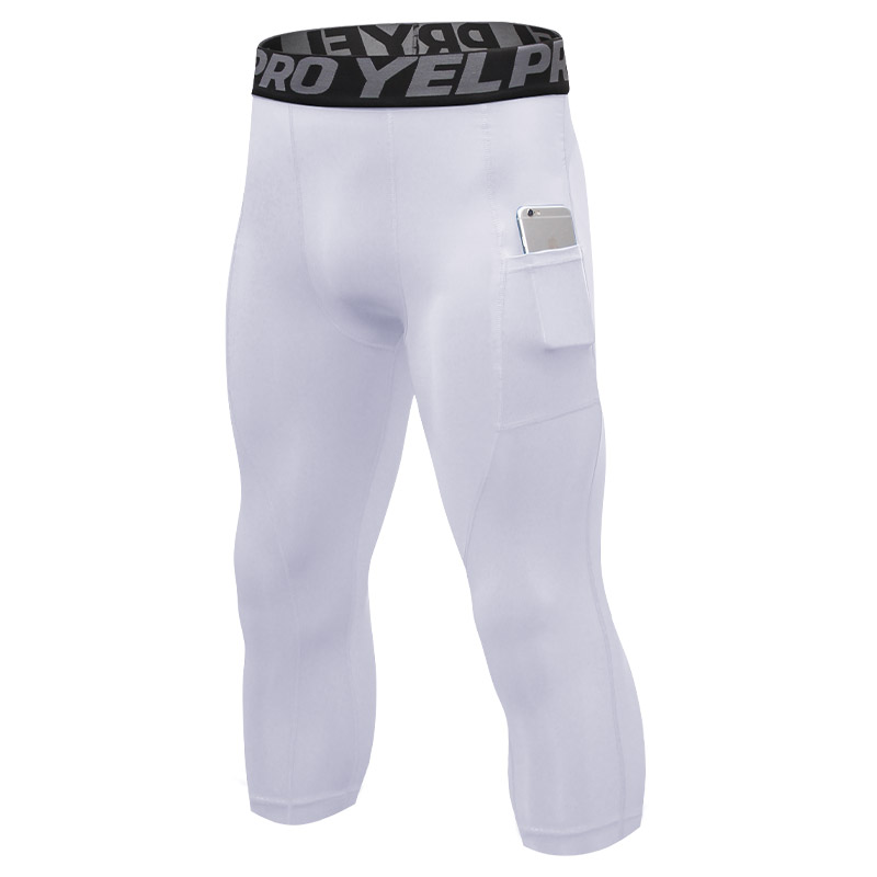 3/4 compressiebroeken voor heren, sneldrogend, geschikt voor de sportschool, training, basketbal, hardlopen, atletiek, sport, training, basislaag.: Xxl / Zwart