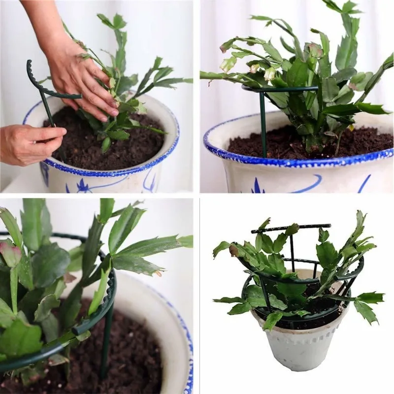 1/4/8/16 Plastic Plant Support Pile Stand Plant Support Pile for Flowers Greenhouses Arrangement Fixing Rod Holder Garden Tools