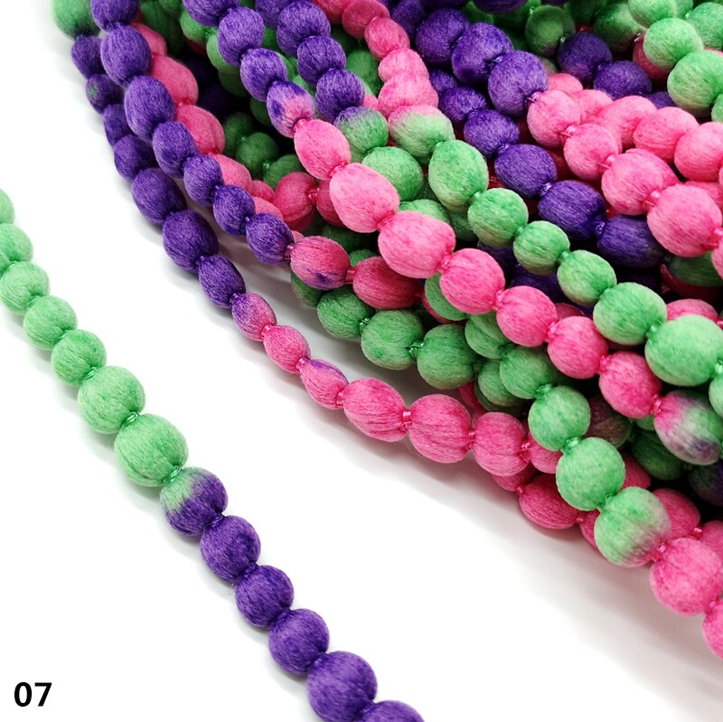 2 yards spetskant band pompom band sömnad spetstyg handgjorda pysseltillbehör: 07