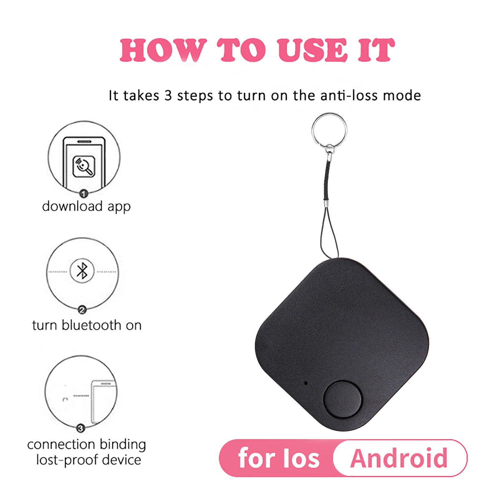 Mini Anti Lost Alarm Wallet KeyFinder Smart Tag Bluetooth-compatible Tracer GPS Locator Keychain Pet ITag Tracker Key Finder