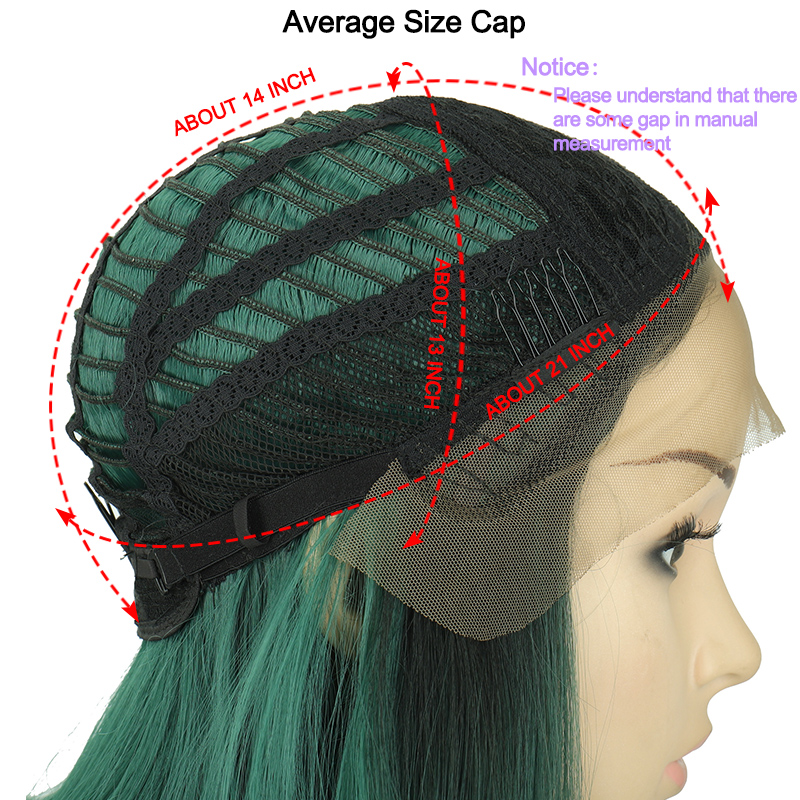 Di Fei Cosplay Synthetische Lace Front Pruik Korte Bob Rechte Met Staart Krullen 13 "Dark Green Pruik Voor Zwarte vrouwen Cosplay Pruik