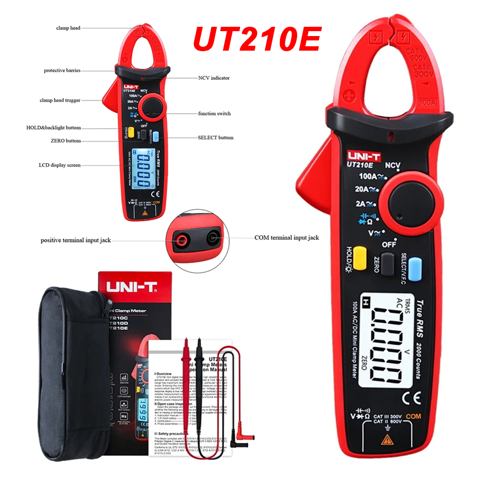 UNI T UT210E UT210D UT202A + UT204 PLUS Stroomtang Ampèremeter Digitale Elektricien Tool Elektrische Tester Multimeter