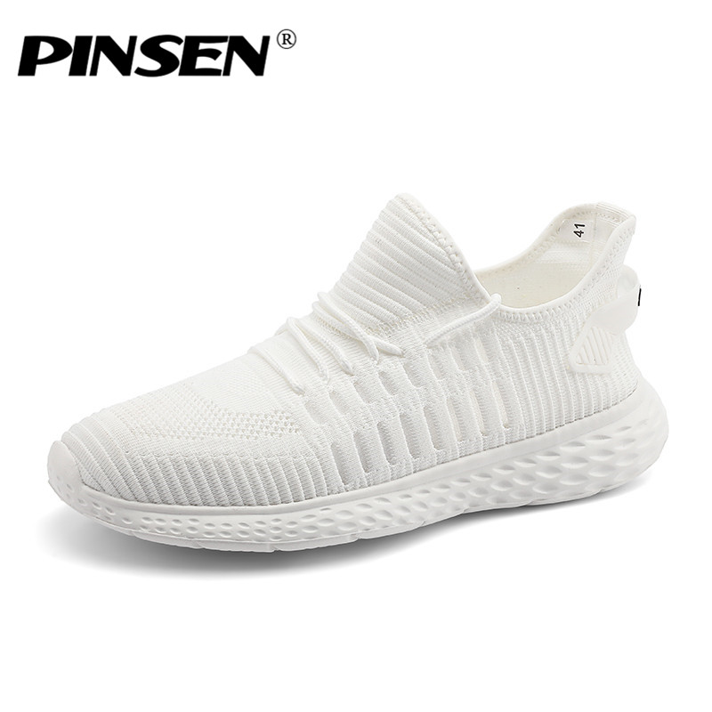 PINSEN Sneakers Shoes For Women Flats Breathable Mesh Casual Shoes Woman Lace-up Comfortable Trainers Ladies Shoes