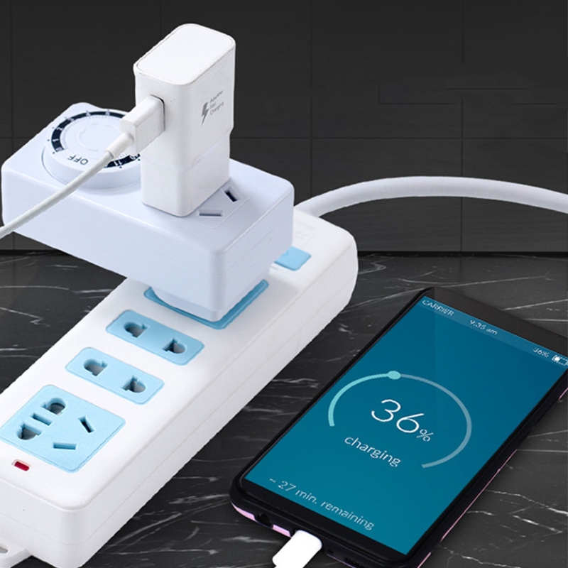 12/24 Hour Segment Timer Switch Energy Saver Plug Standard Size Hour Plug-in Timer Socket Set Programmable Time Control