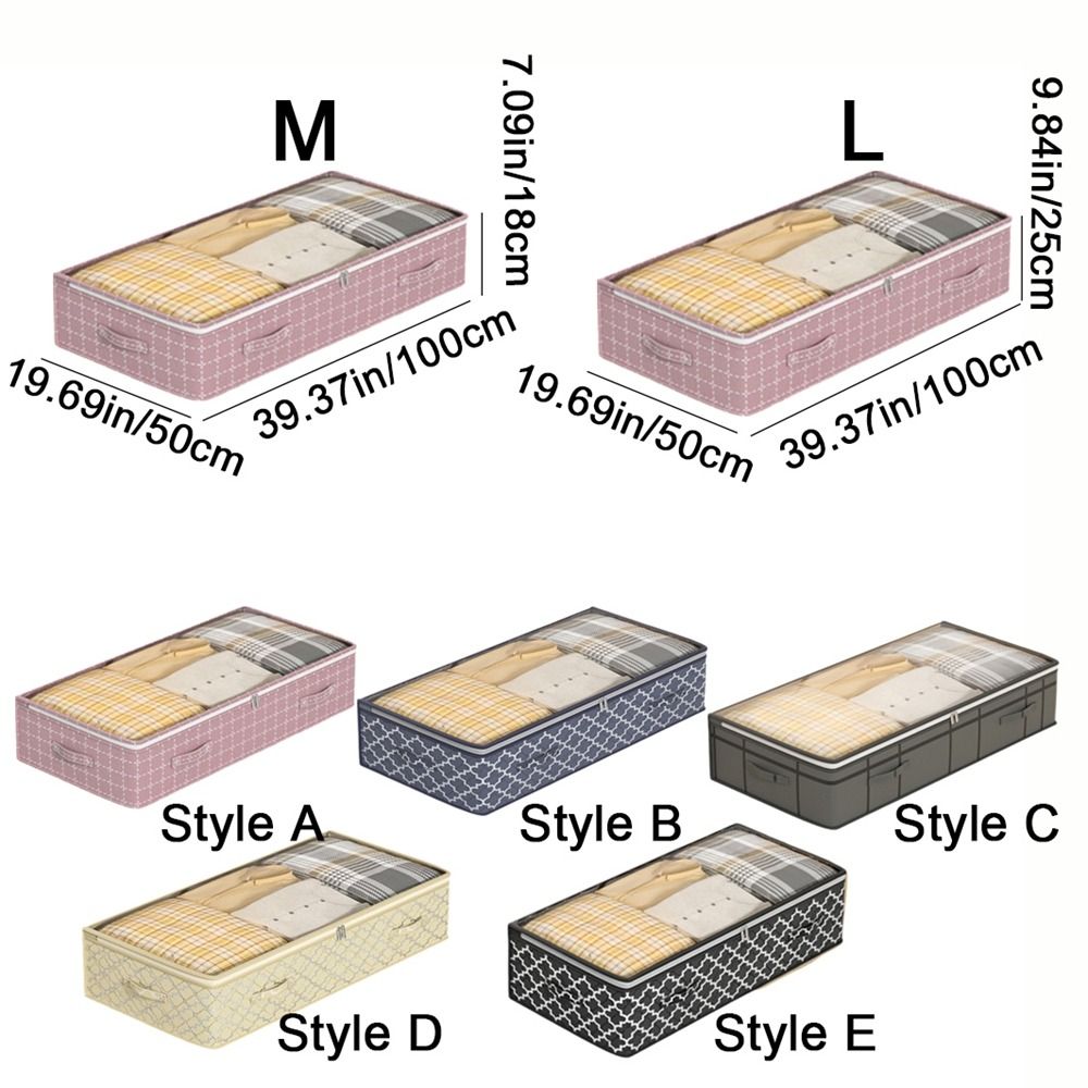 Non-Woven Fabric Under Bed Storage Bag Dual Zipper Large Capacity Clothing Blanket Storage Bag Moisture-Proof Clear Window