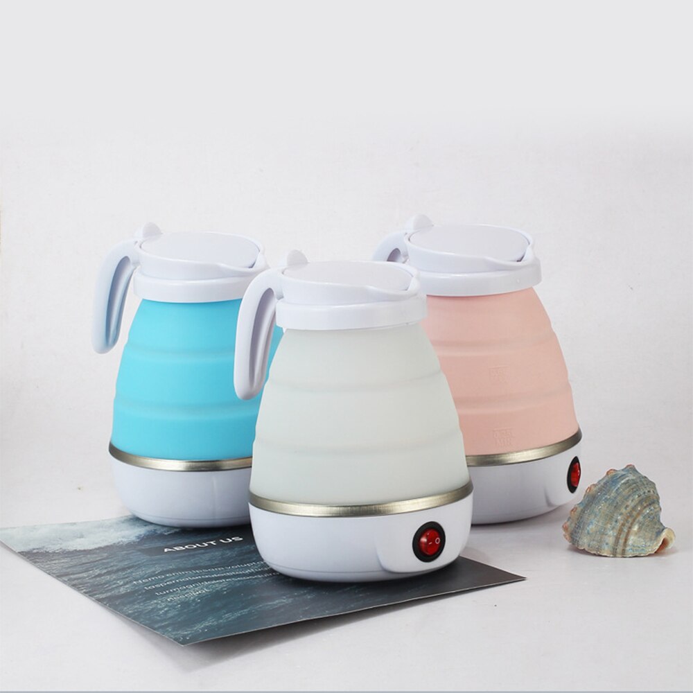 600ml Electric Foldable Silicone Water Kettles Leak Proof Portable Mini Home Coffee Milk Heated Retractable Teapot