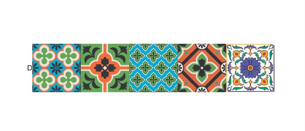 Pegatinas de pared de azulejos de cerámica de colores, papel tapiz de decoración del hogar, armario, baño, cocina, póster artístico de vinilo, pelar y pegar: MZ012  D / 10cmX50cmX1pc