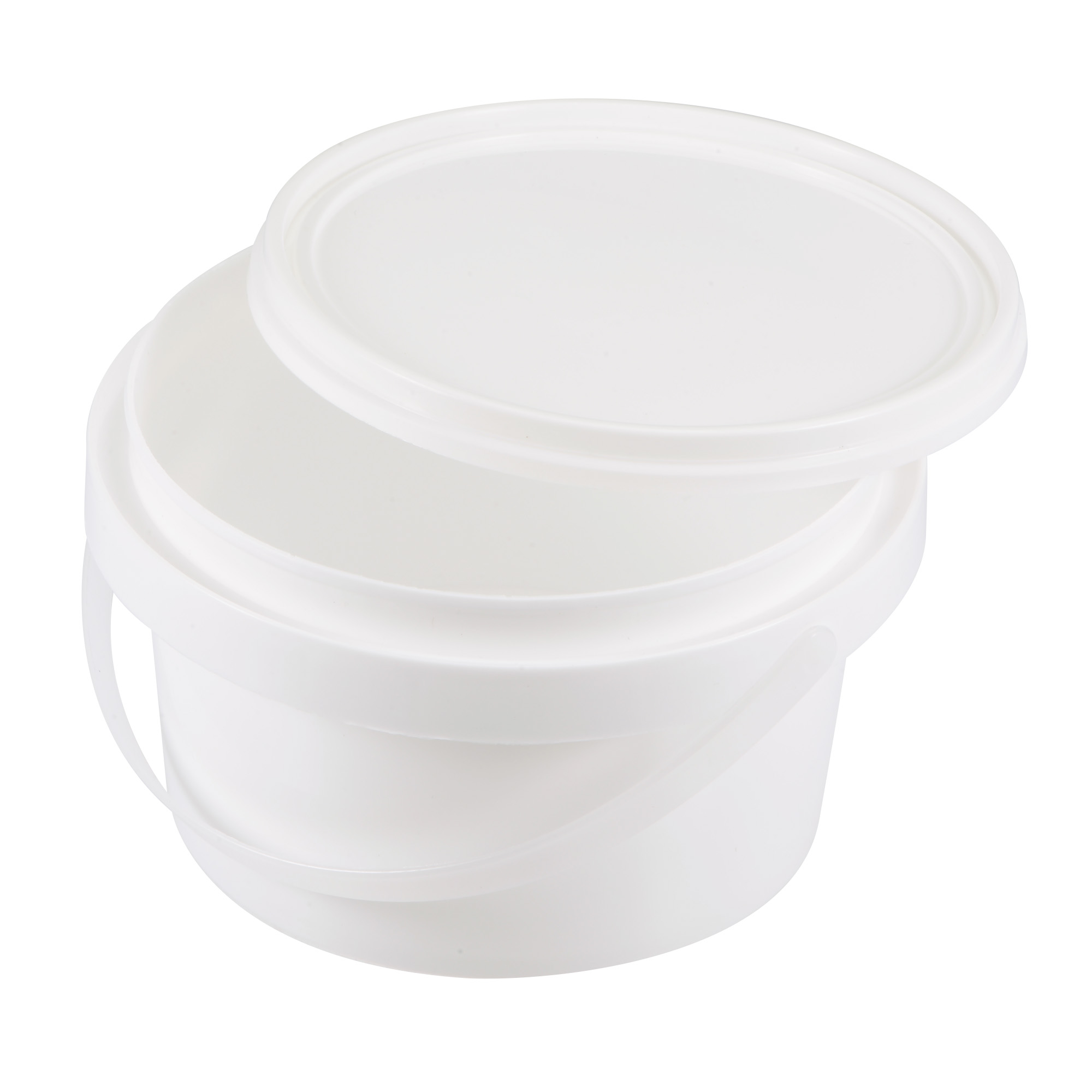 Uxcell Plastic Paint Pail Multipurpose Container 0.09 -Gallon / 350ml White Paint Cup with Handle and Lid