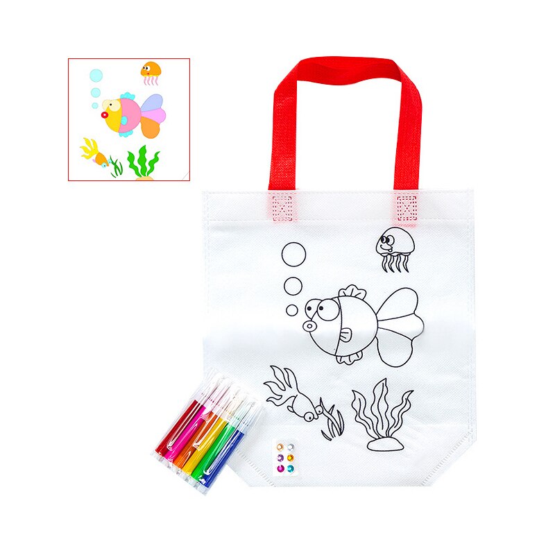 Bambino Giocattolo Fai da Te Dipinta Portatile Borsa di Tela di Scuola Materna Giocattolo Materiale Cornici E Articoli da Esposizione di Giocattoli per Bambini Giocattoli Della Ragazza Kids Crafts Kit Artigianale: 10