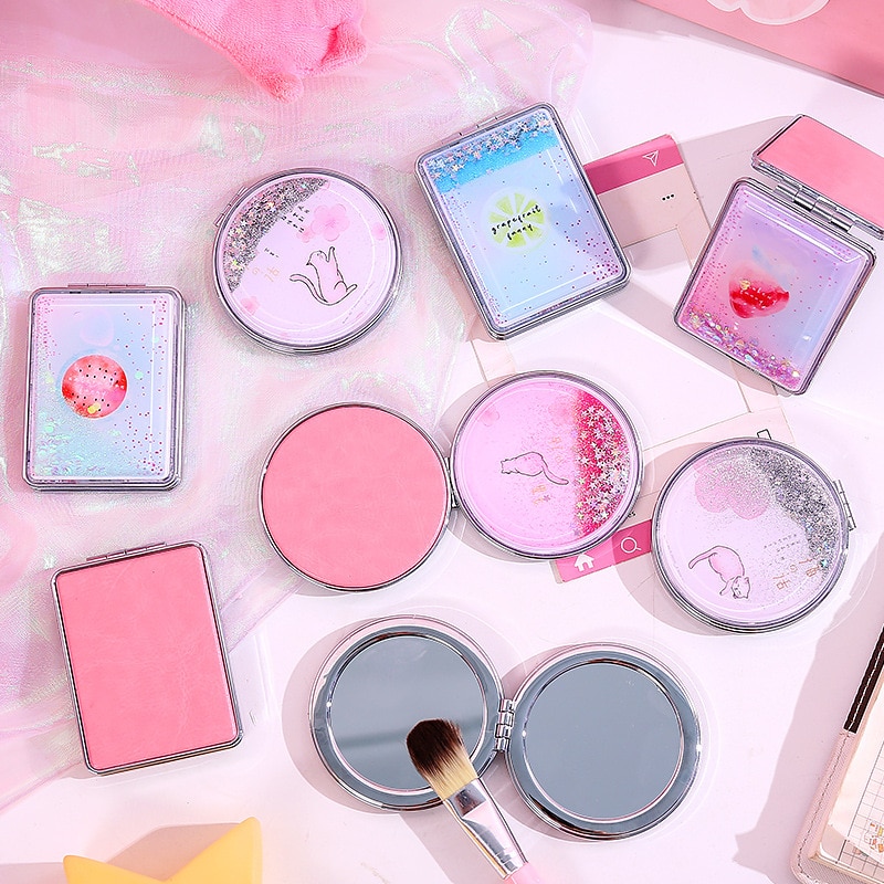 Pocket Mirror Makeup Compact Hand Mirror mini Small Mirror Portable Mirror Compact Cosmetic espejos de bolsillo mujer spiegel