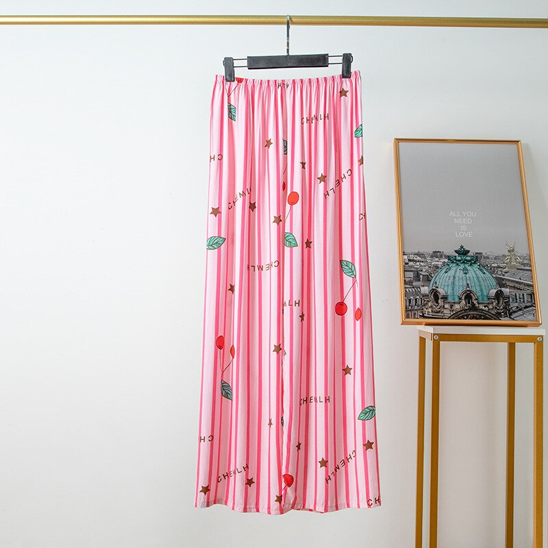 Pyjama en coton et lin pour femmes, style décontracté, confortable et fin, pantalon à jambes larges, pour la maison, en rayonne, grande taille: 016