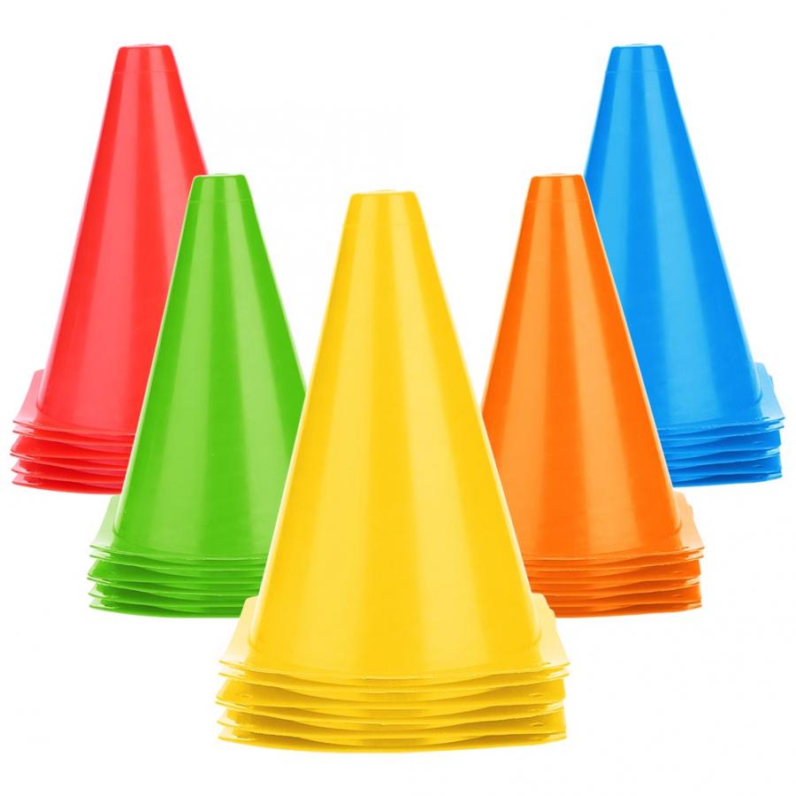 Cono de entrenamiento de fútbol de 18cm, Entrenamiento de fútbol, barreras de fútbol, marcador de plástico, accesorio, equipo de entrenamiento, 6 uds.