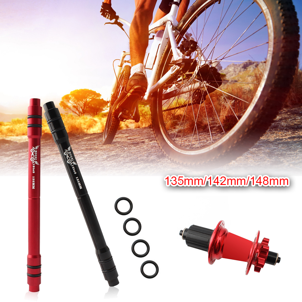 Fiets Steekas Adapter Conversie Voor Voorwiel 12Mm Steekas Hub Fit Om 9Mm Steekas Fiets hub Adapter