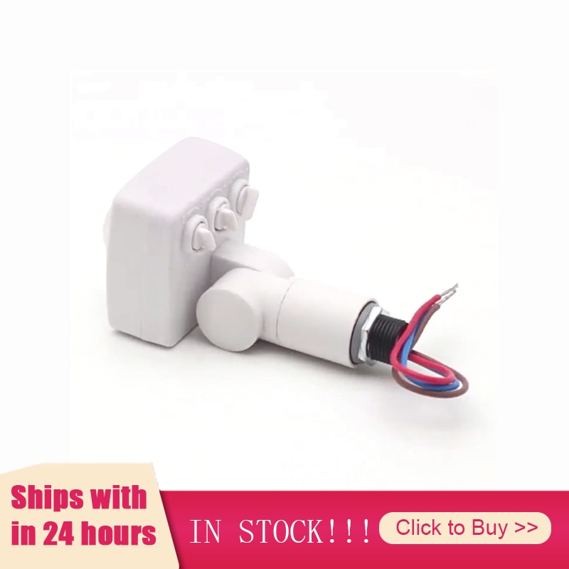 10/12mm automatische  ac 85-265v beveiligings-pir infrarood bewegingsmelder wand-led-lamp voor buiten 160 graden voor