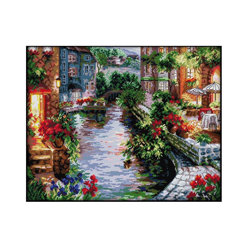 DIY Cross-Stitching with Pre-Printed Patterns for Beginner Kids Adults Cross Stitch Stamped Kits, Embroidery Crafts Starter Kits