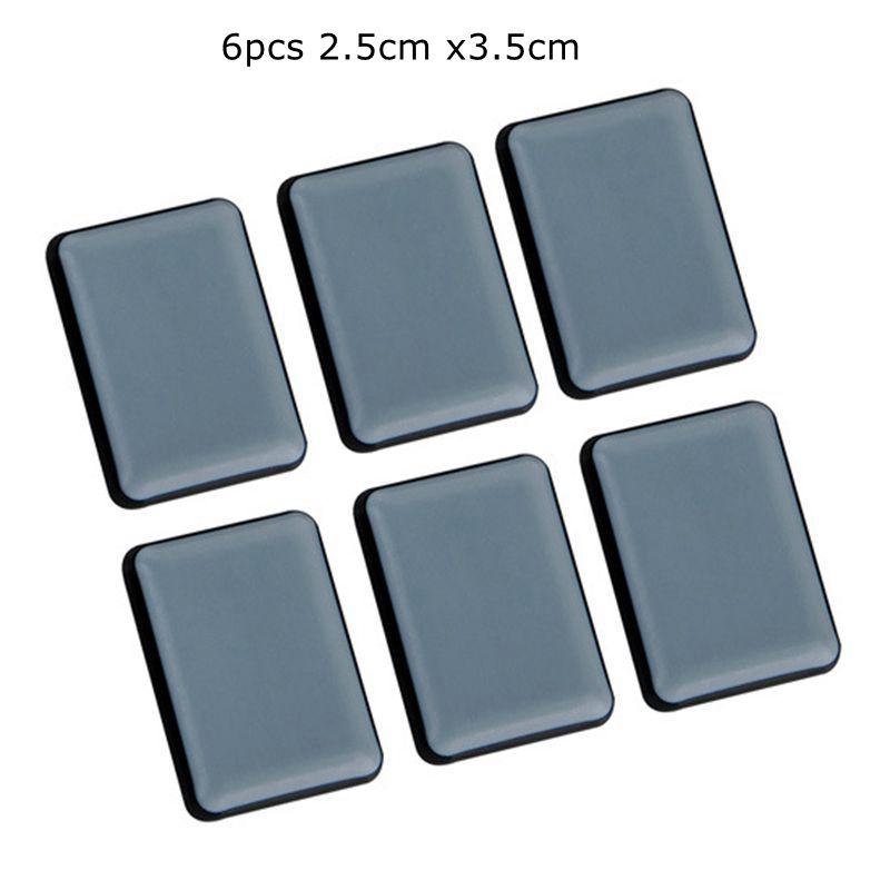 1 Set Slider Pad Furniture Table Bases Protector Coaster Carpet Ground Magic Moving Anti-abrasion Floor Mat SYT9252: 6pcs Square2.5x3.5cm