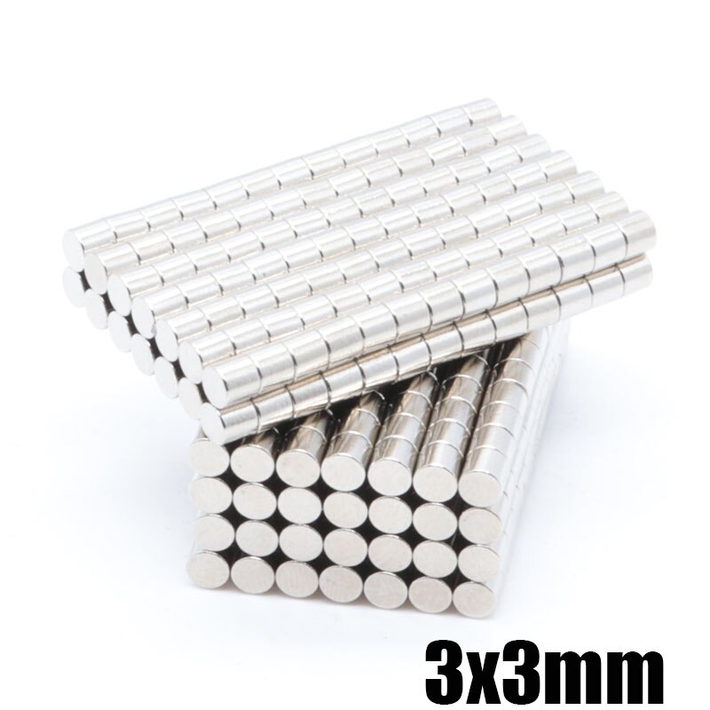 800 stuks 3 x 3 mm mini super zeldzame aarde schijf neodymium magneet 3 * 3mm proces ronde magneet ndfeb magneet magnetische magneet