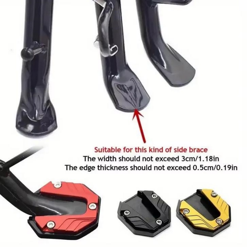 CNC Aluminium Motorcycle Bike Kickstand Extender Voet Zijstandaard Extension Pad Ondersteuning Plaat Anti-slip Vergrote Basis