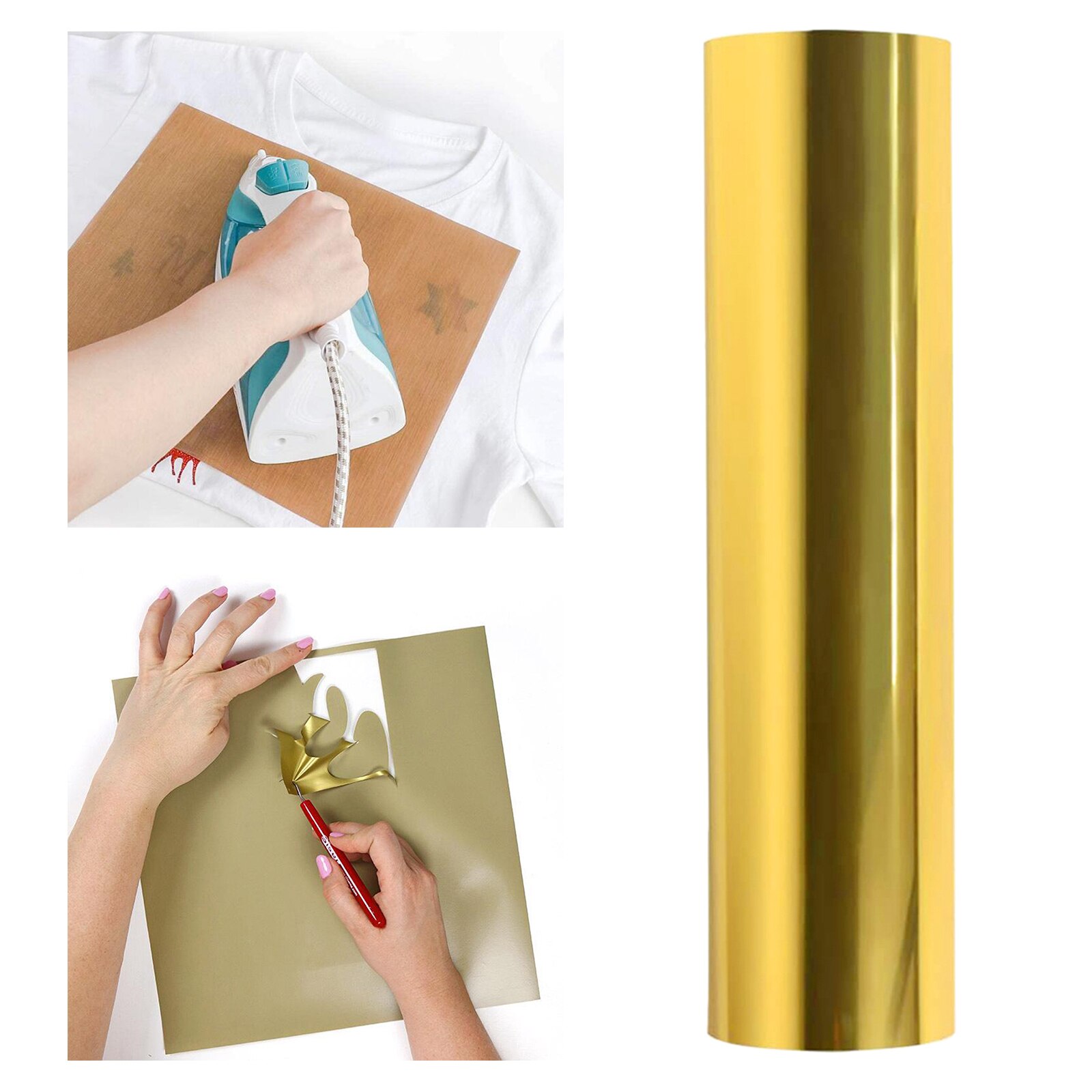Metallic Foil Heat Transfer Vinyl Iron-on HTV T-Shirt Textiles Cricut Film Heat press Vinyl
