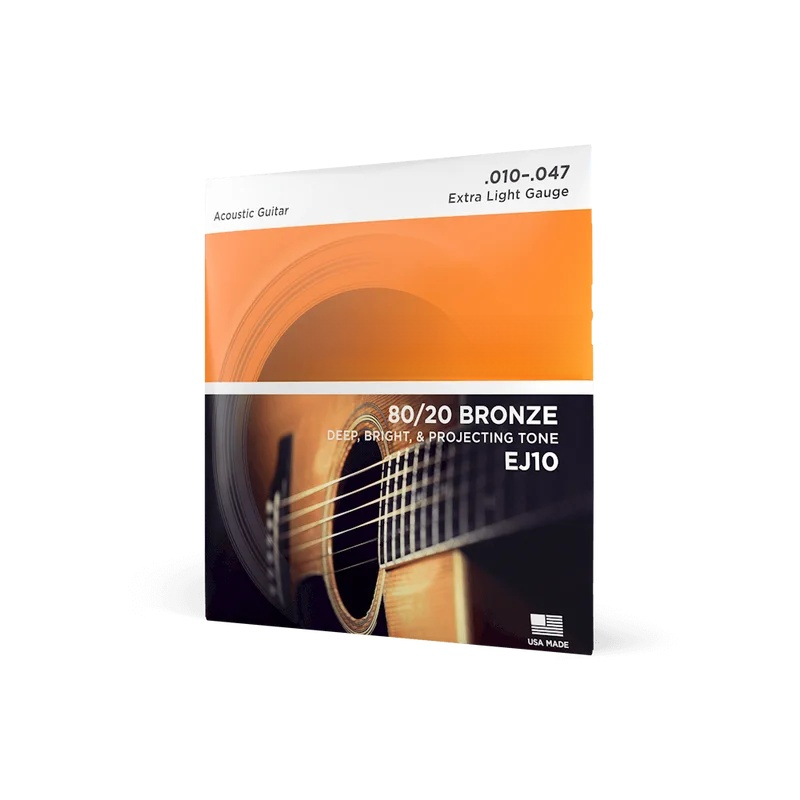 EJ10 10-47 Akoestische Gitaar Snaren 80/20 Brons Muziekinstrument Onderdelen Diepe Heldere Projecteren Tone Extra Licht: Default Title