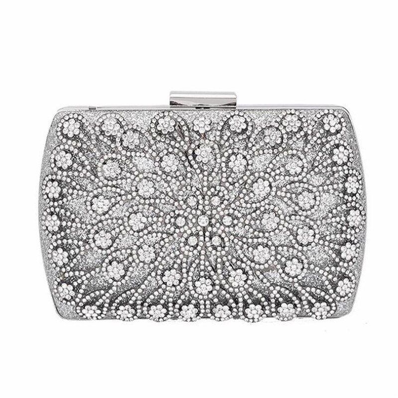 Diamant hule kveldsvesker påfugl blomster bryllup middag kløtsj lommebøker med kjede fest veske  mn1520