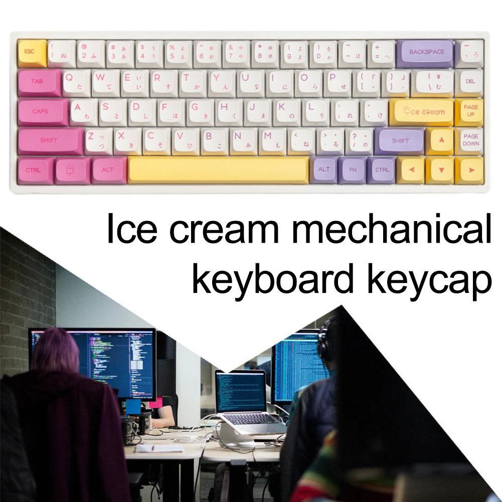 Capuchons de touches de clavier en PBT, 136 touches, Profil XDA, japonais, anglais, thème crème glacée, personnalisés, pour clavier mécanique Cherry MX