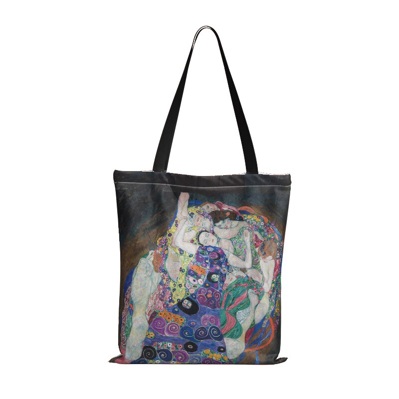 Borse Shopper in stoffa per pittura a olio per donna borsa pieghevole in tela per Shopping di grande capacità: style6