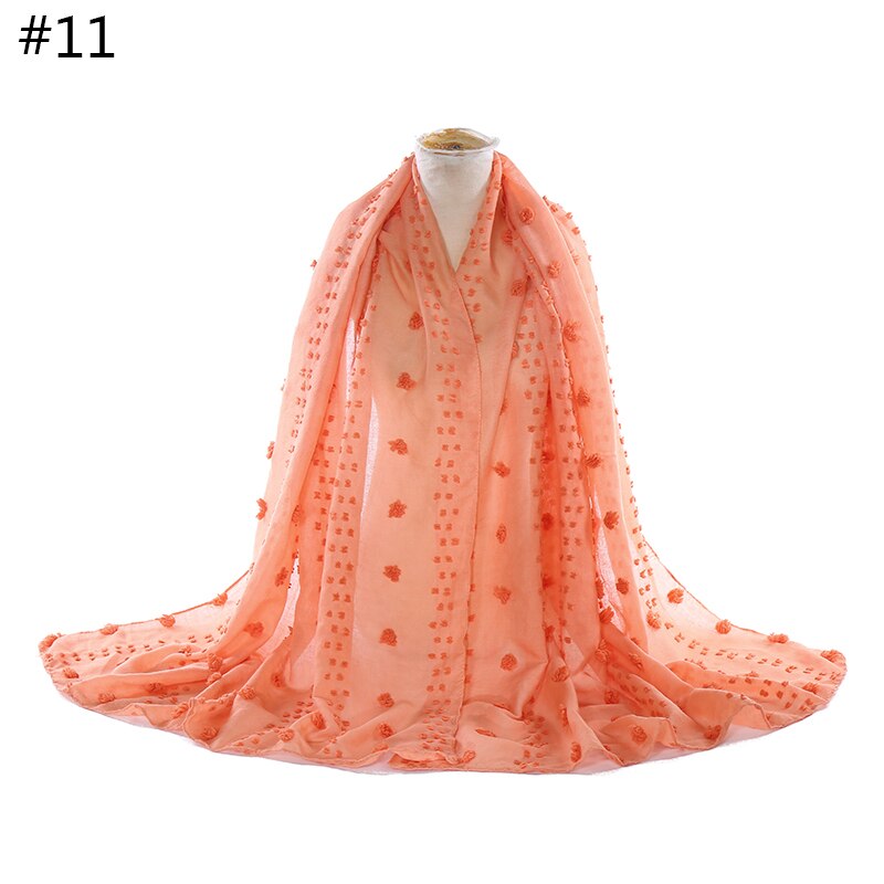 1 Pc Viscose Effen Oversize Shalws Moslim Hijab Lady Gerimpelde Wraps Vrouwen Mode Sjaals Lange Hoofd Uitlaat Islamitische Sjaal: color 11