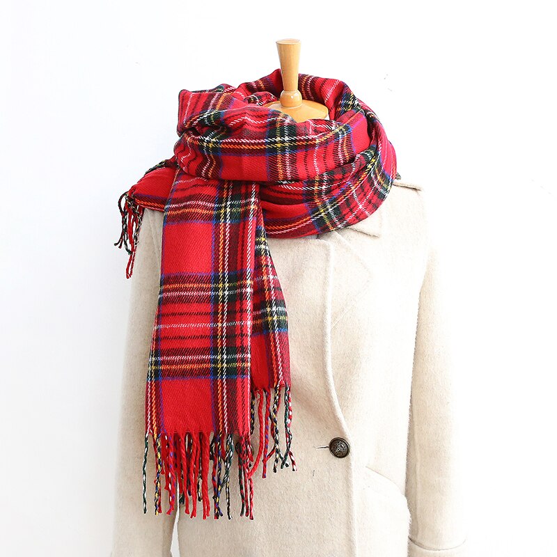 2020 nowy klasyczny szalik markowy szkocka krata mężczyźni i kobiety zimowy szalik ciepły szalik moda szalik na co dzień imitacja kaszmiru: 3