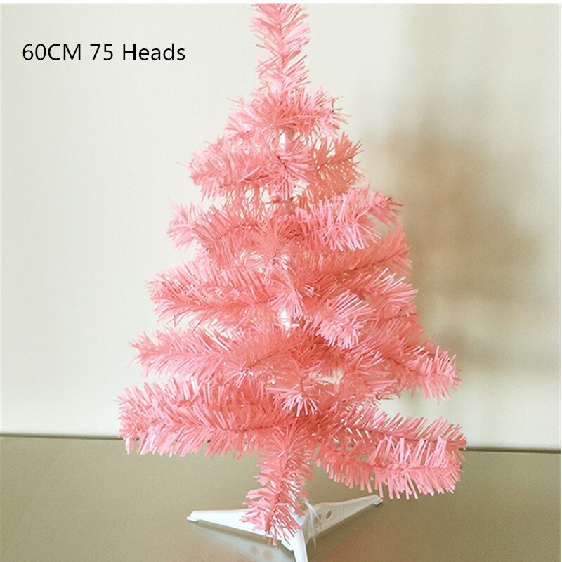 60CM Pink/Blue Christmas Tree Home Window Hotel Mall Counter Desktop Cabinet Decorative Tree Plant Year Xmas Decoration: 60cm pink tree
