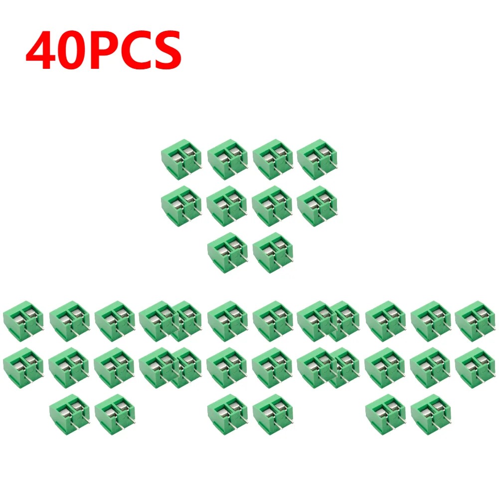 10-50Pcs PCB Mount Screw Terminal Block Connector Straight Pin 2P 3P KF301 Spliced Screw Terminals Block Connector for Arduino: black