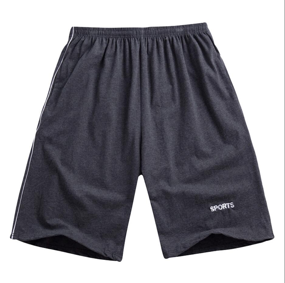 Pantalones cortos deportivos para hombre, Shorts de algodón de talla grande 10XL, 150KG, azul marino, negro, entrenamiento, ropa holgada de gran elasticidad para el hogar: Gris oscuro / 8XL-80-95KG