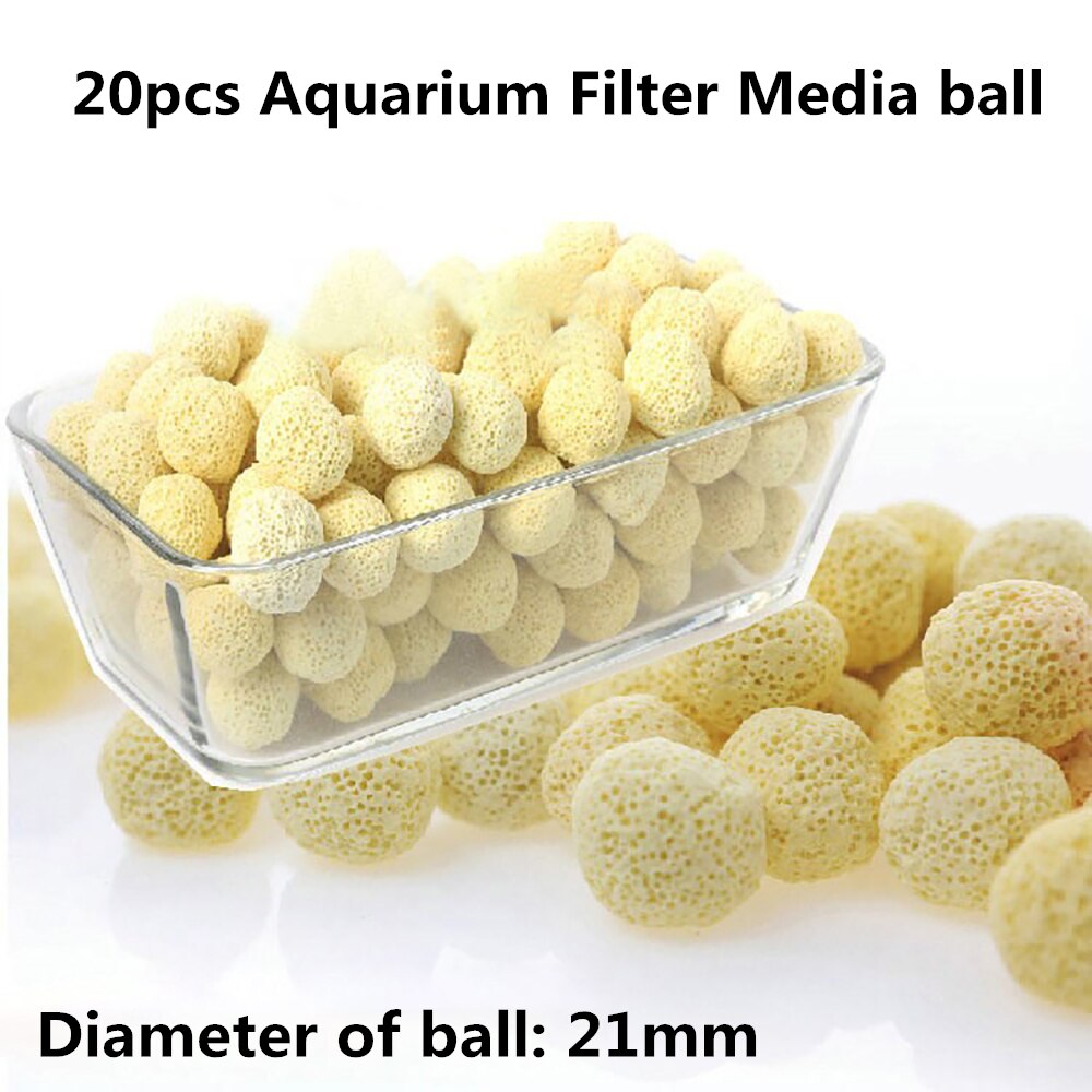 Til akvarie akvarium filter 20 stk/parti 16mm akvarie filter bio bolde bærbare akvarie filter media ring bio ring: H26038-20