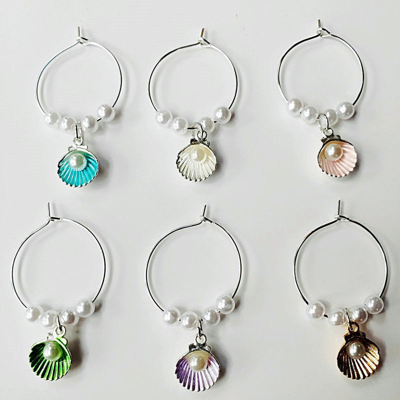 Sett  av 6 stk vinglass tusj sjarm ringetone tusj julefest bar bordpynt