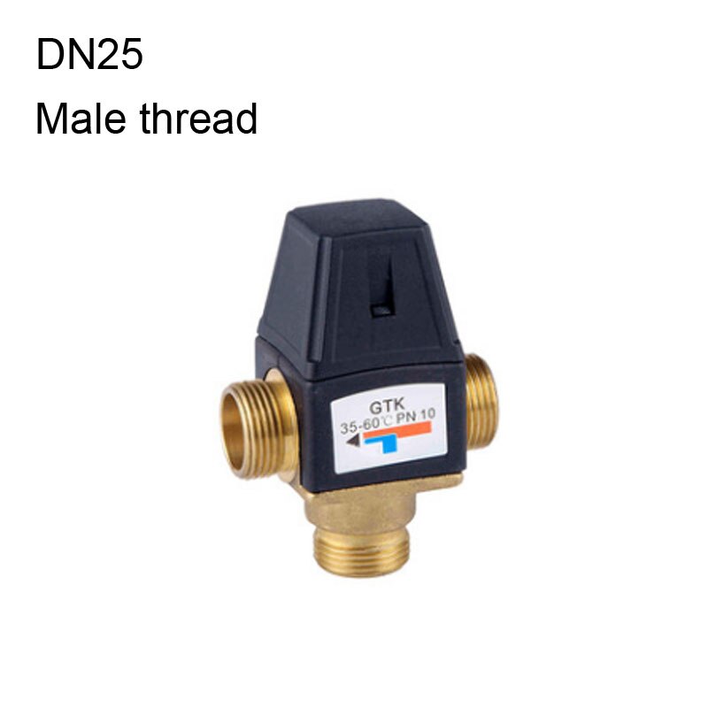Válvula termostática de 3 vias, dn20/25, rosca fêmea/macho, bronze, aquecedor solar de água, acessório de banheiro: DN25 Male Thread