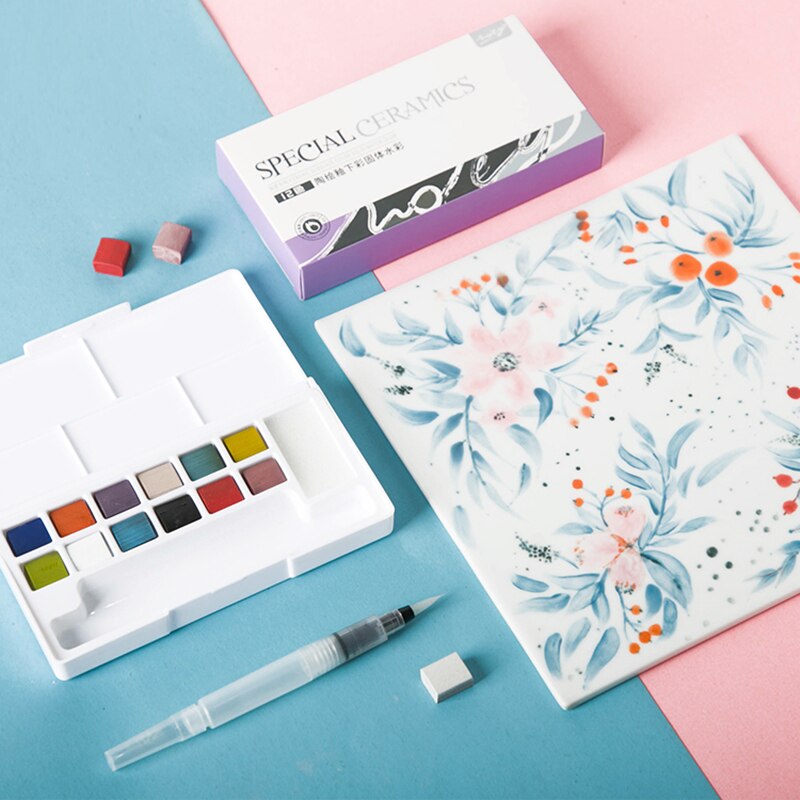 Boîte de peinture en céramique, pigments solides, aquarelle, haute température, 1150 à 1320 degrés Celsius, sous-glaçage, outil de poterie