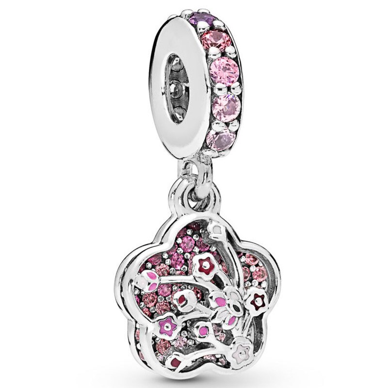 Spinning Tree Of Life Serene Lotus Clover Daisy Flower Pendant Beads 925 Sterling Silver Charm Fit Bracelet DIY Jewelry: 15