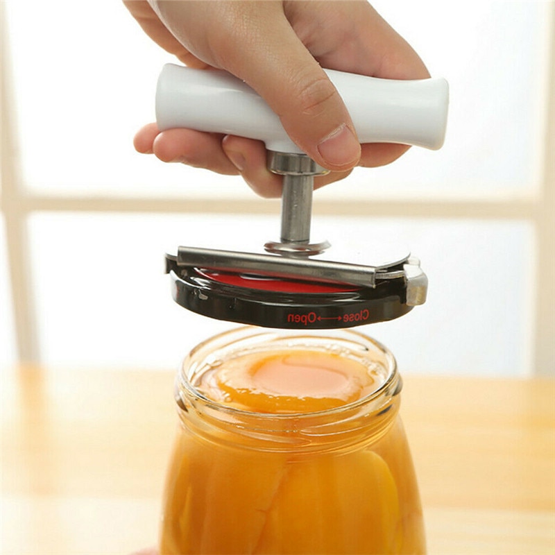 Veiligheid Rvs Openers Glas 1Pc Creatieve Blikopener Jar Fles Verstelbare Hand Handmatige Eenvoudige Gadget Keuken Handige Tool