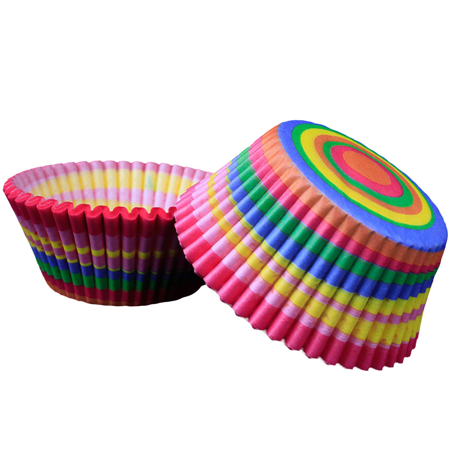 High-resistance Cupcake Cup Baking Utensils Thick High Temperature Resistant Rainbow Paper Cake Budding Pvc Paper Cup#50#50
