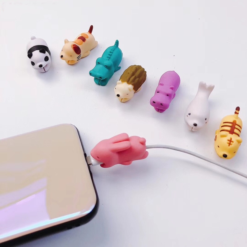 Dessin animé Panda Chats Requin Câble Protecteur de Ligne de Données Cordon Protecteur Enrouleur De Câble Pour IPhone Câble De Chargement USB