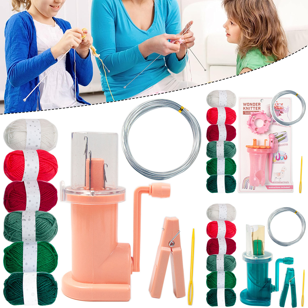 Maszyna do splatania lin z korbką, kolorowe zestawy do robienia na drutach z tkanych lin, wielofunkcyjne narzędzie do tkania bransoletek z tkanych lin