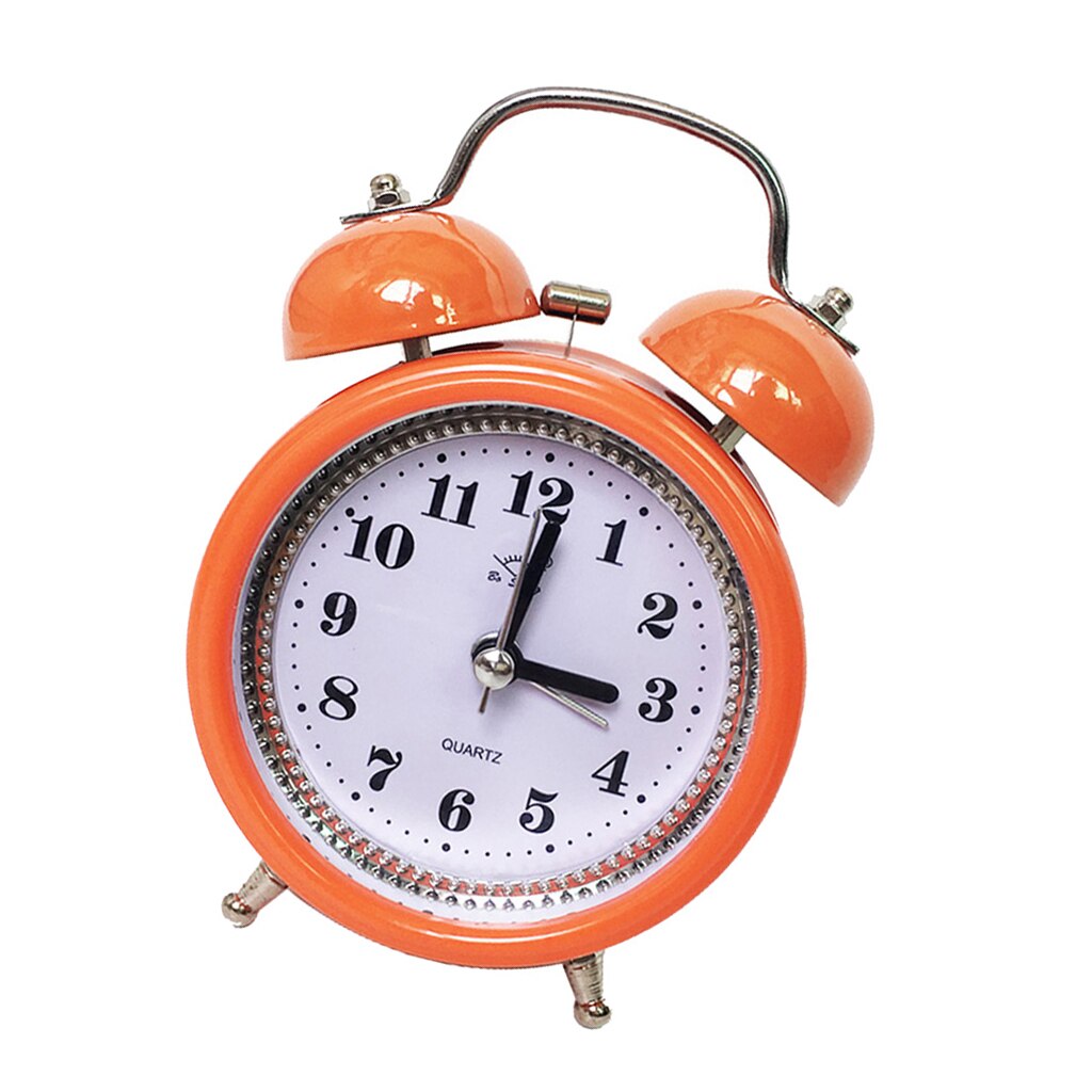 Loud Alarm Clock Quartz Analog Twin Bell Retro Non-ticking Silent Clock: Default Title