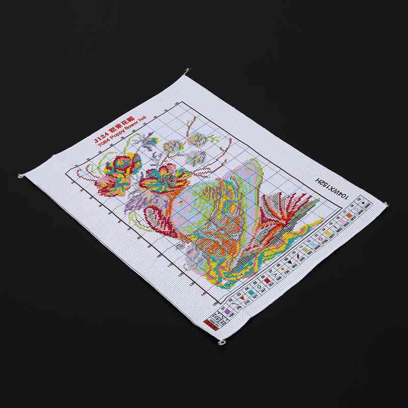 DIY Hand Knitting Print Cross Stitch Set Embroidery Set 11CT py Flower Cap Pattern Cross Stitch 33 * 44cm Home Decoration