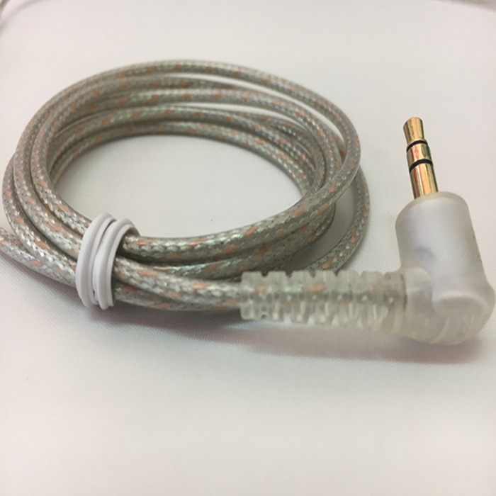Voor Shure SE215 SE315 SE425 SE535 Oortelefoon Accessoires 1.6M Clear Dual-exit Afneembare Audio Kabel 3.5mm vergulde Hoek Plug