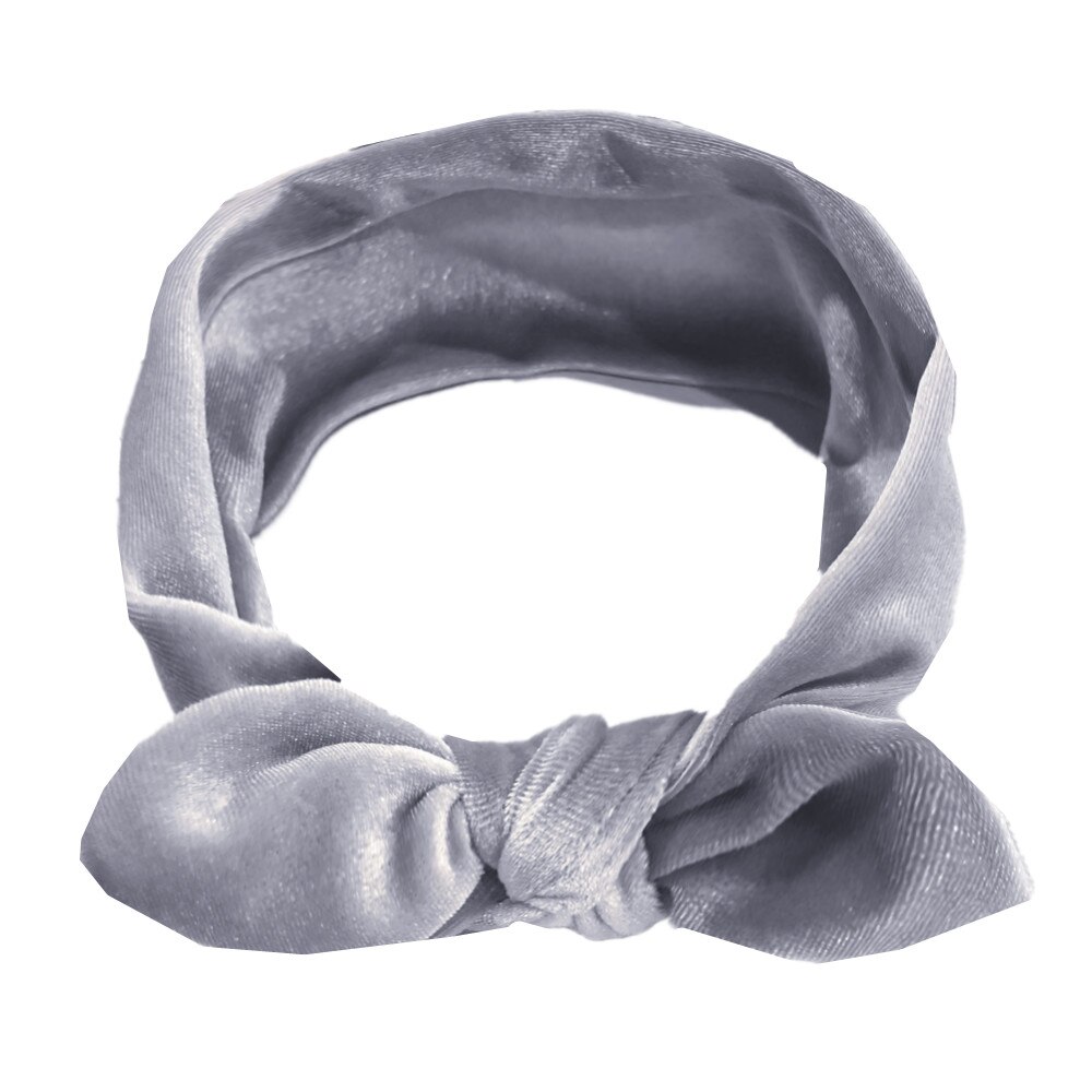 Gloednieuwe Peuter Baby Meisjes Fluwelen Lint Hair Bows Hoofdbanden Bunny Oren Grote Boog Haarbanden Candy Kleur Solid hoofddeksels: H