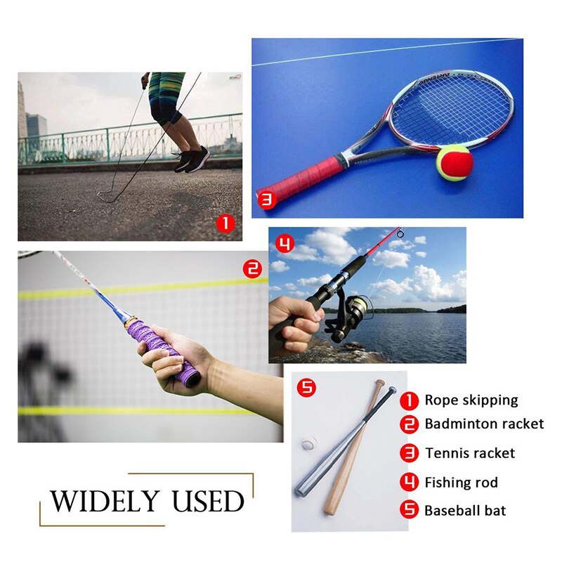 5Pcs Tennisracket Grip Tape Ademende Zweet Absorberende Anti-Slip Overgrip Droog Gevoel Wrap Tape Voor Badminton Golf vis Racket