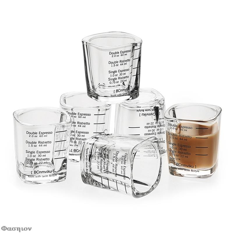 2pcs/set 2 oz 60m Square Espresso Shot Glasses Transparent Thickened Double Wall Ounce Cup 60ml Measuring Scales Coffee Cup