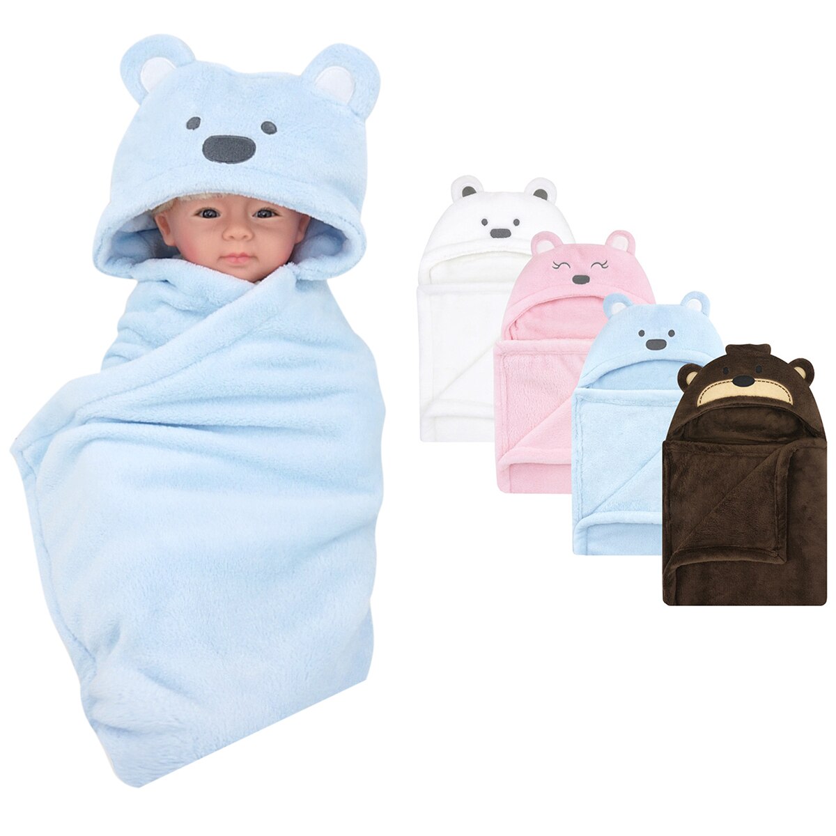 2021 moda gorąca sprzedaż dziecko otrzymać koc Super miękki ręcznik kąpielowy zimowy ciepły pieluszki zawinąć z kapturem dla chłopców dziewcząt hurtowych
