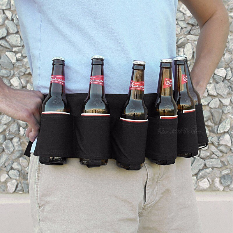 Outdoor Klimmen Camping Wandelen 6 Pack Holster Draagbare Fles Taille Bier Riem Bag Handige Wijn Flessen Drank Kan Houder